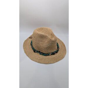 KOORINGAL Brown Raffia Beaded-Band Sun Hat